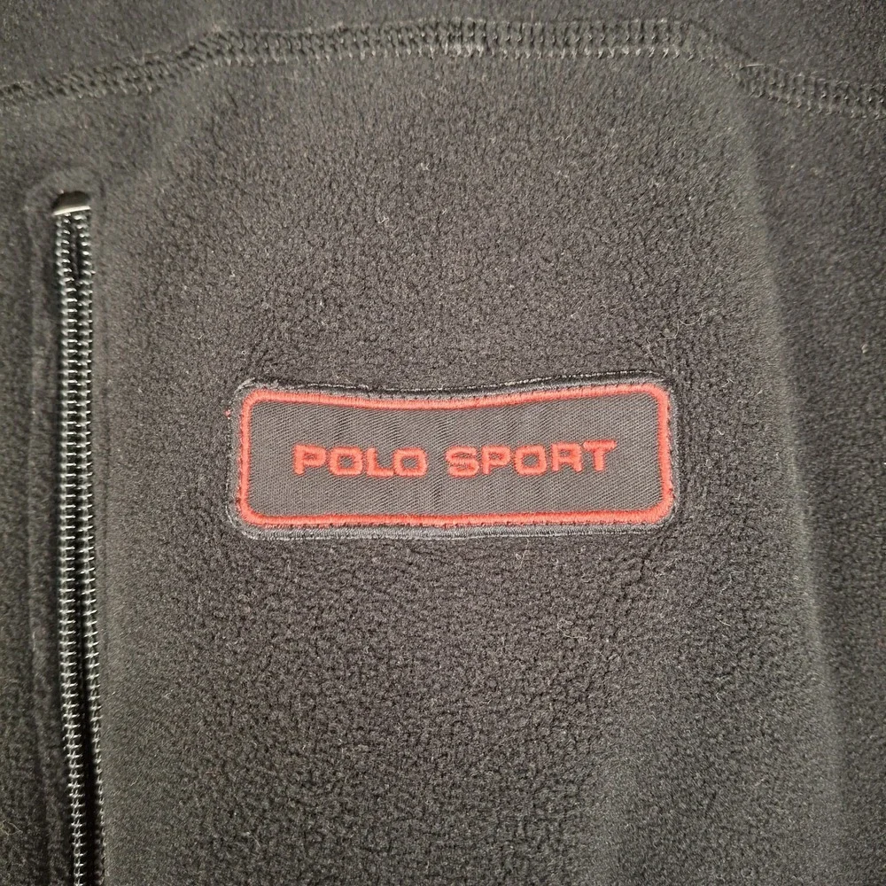 VTG 90s Ralph Lauren Polo Sport Vest Men's 2XL Black Reversible Polartec Fleece‎